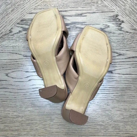 A New Day Casual Crisscross Leather Square Toe Sandal Heel Nude/Tan, Women’s 8 - Picture 9 of 9